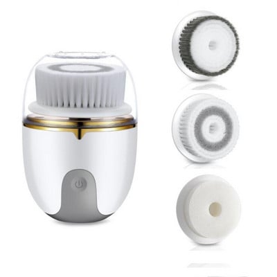 Perie de curățare a feței Mașină de spălat electrică de curățare a feței Impermeabil Moale Masaj profund 3 capete Instrumente de îngrijire a pielii porilor