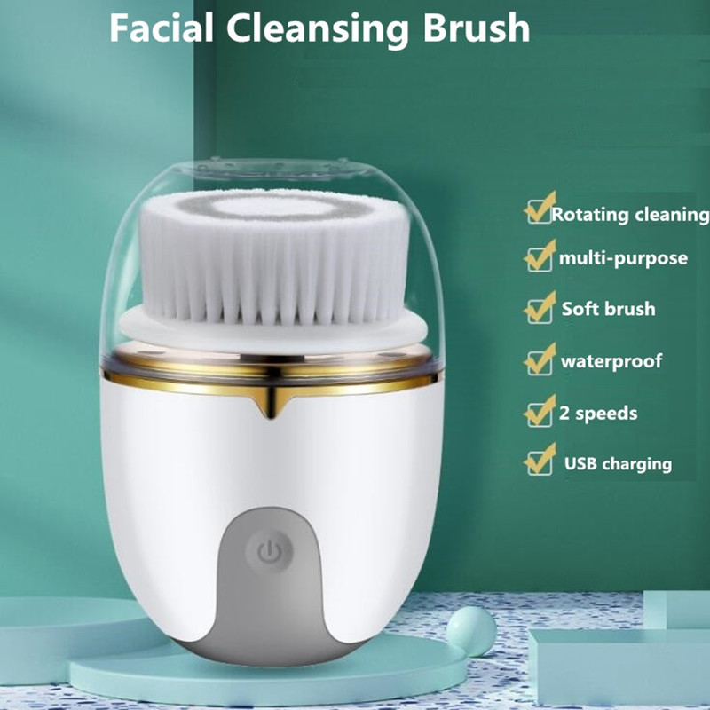 Perie de curățare a feței Mașină de spălat electrică de curățare a feței Impermeabil Moale Masaj profund 3 capete Instrumente de îngrijire a pielii porilor