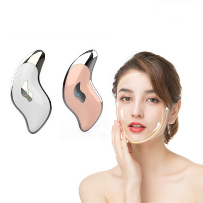 Face Lift Guasha Massager Mikrostrujni Face Lift Stroj Grijana Vibrirajuća Crveno Plava Terapeutska Ploča za Struganje Beauty Alati za mršavljenje