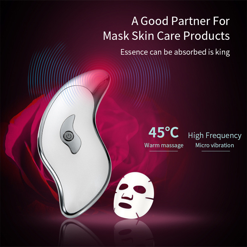 Face Lift Guasha Masszírozó Mikroáramú Face Lift gép Fűtött Vibrációs Piros Kék Terápia Kaparó Lemez Szépség Karcsúsító eszközök