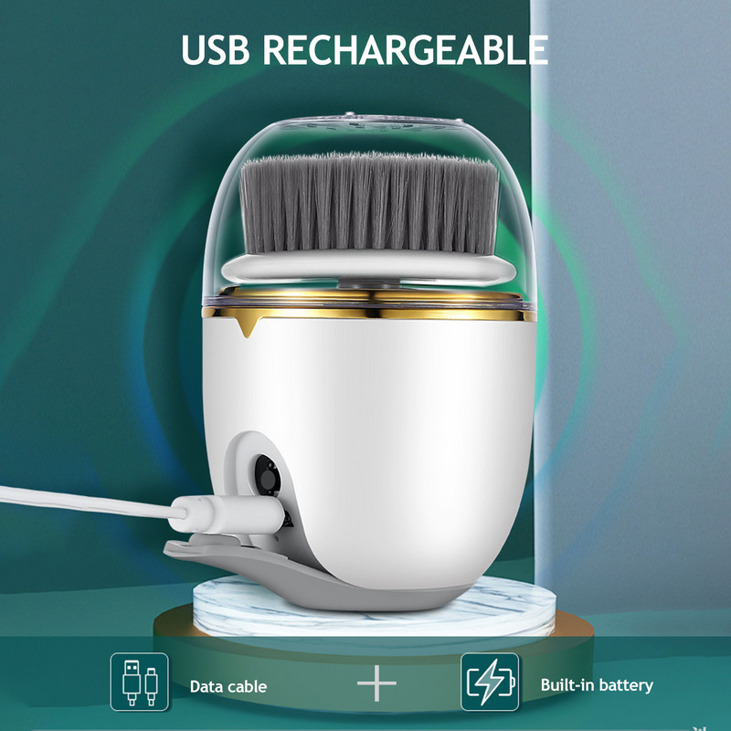 Többcélú elektromos arctisztító, két fokozatban állítható, forgó tisztító USB újratölthető elektromos tisztítókefe