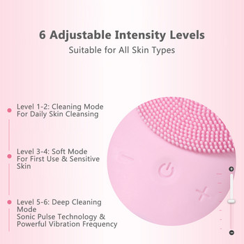 Mini Sonic Face Cleaner Ηλεκτρική βούρτσα καθαρισμού προσώπου Συσκευή βούρτσα καθαρισμού προσώπου από σιλικόνη για βαθύ καθαρισμό των πόρων Skin Massager Face Cleaner Brush