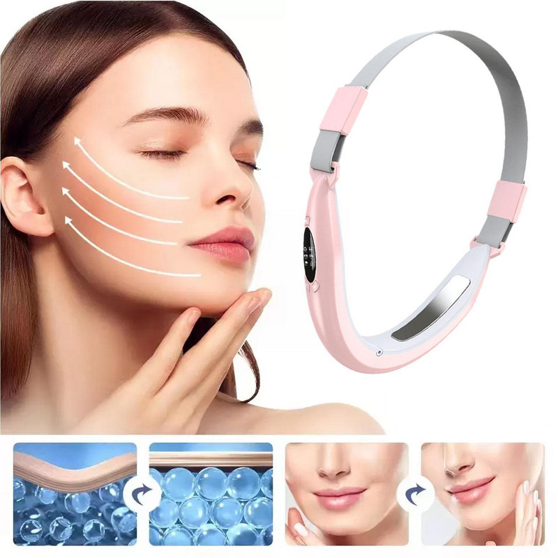 EMS Facial Lifting Device LED Photon Therapy Arc Karcsúsító Műszer Vibrációs Masszázs Chin Line Lift V Double Belt Massag T0C5