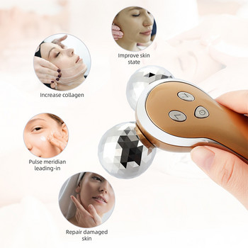3D V Face Roller Massager 360 Rotate Thin Face Full Body Shape Massager Лифтинг за премахване на бръчки Масаж на лицето Инструмент за релаксация