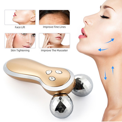 3D V Face Roller Massager 360 Rotiți Fața subțire Masaj cu formă completă a corpului Lifting Remover Riduri Instrument de relaxare pentru masaj facial