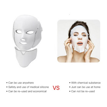 Μάσκα προσώπου 7 χρωμάτων Led Κορεάτικη μάσκα προσώπου φωτονοθεραπείας Μηχανή μάσκας λαιμού προσώπου Light Therapy Anti Acne Skin Rejuvenation Μάσκα ομορφιάς