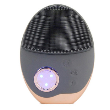 Електрически 3 цвята Ултразвукова LED Дълбоко почистване Четка за измиване на лице Силиконова подложка за измиване Ексфолиращи почистващи четки за лице Безжична C