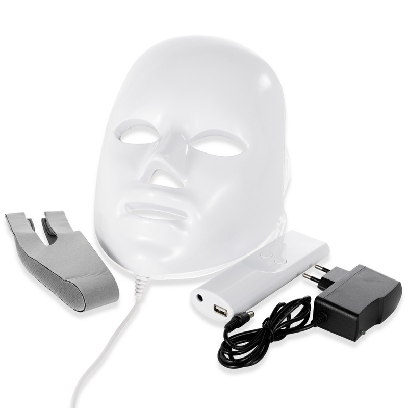 USB Charge 7Colors LED arcmaszk foton terápiás bőrfiatalítás aknés ránctalanítás Bőrápoló maszk Bőrvilágosító