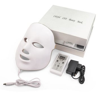 T&B USB Charge 7 Colors Led Mask Red Light Therapy Face Surgical Spa Facial Led Photon Mask for Face Care Beauty Acne Treatment