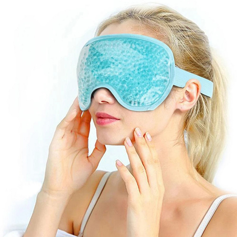 Gél szemmaszk állítható pánt hideg hideg terápiához Nyugtató Relaxing Beauty Gél szemmaszk Alvás jeges szemüveg Alvómaszk