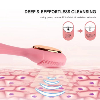 Ultrasonic Skin Care Cleaner Facial Cleansing Brush Waterproof Silicone Face Cleaner Massager Skincare Cleansing Brush