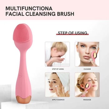 Ultrasonic Skin Care Cleaner Facial Cleansing Brush Waterproof Silicone Face Cleaner Massager Skincare Cleansing Brush