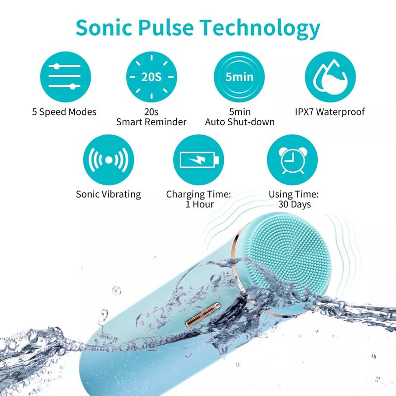 Drop Shipping Household EMS arc pórustisztító eszköz Arcmasszázs elektromos szilikon Deep Clean Sonic arctisztító kefe