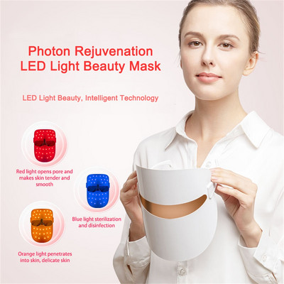 LED маска за лице Photon Belleza Facial Beauty Skin Rejuvenation Masque LED Face Mask Therapy Anti Wrinkle Acne Tighten Skin Tool