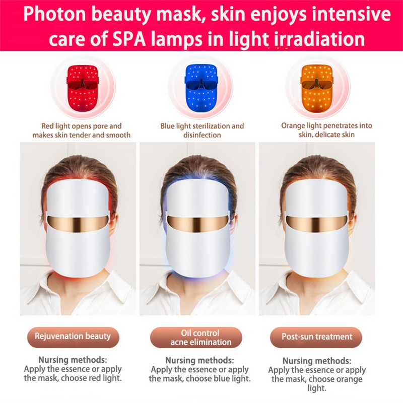 Mască facială LED Photon Belleza Frumusețe facială Masca de întinerire a pielii Mască LED Terapie antirid Acnee Instrument de strângere a pielii