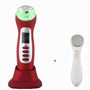 2018 Ultrasonic 3MHz Galvanic 7 σε 1 Skin Facial Care LED Blue Red Light Photon Micro-current Lift Skin Tightening Beauty Device