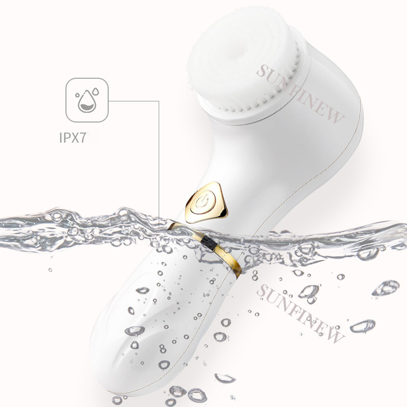 Perie electrică 3 în 1 pentru curățarea profundă a feței Perie rotativă din silicon Masoare pentru îndepărtarea punctelor negre Peeling impermeabil pentru piele Nou