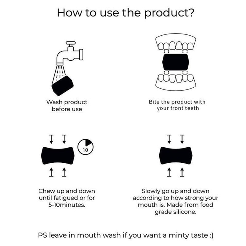 Lice Linija žvakaće čeljusti Veličina čeljusti Mišić muškarci usta Vježbač Lopta za žvakanje Trening razbijača zagriza Fitness Lice Poboljšajte podizanje lica