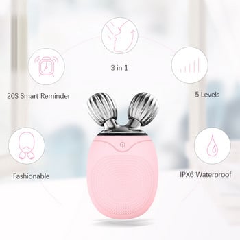 3 σε 1 Mini Electric Facial Cleansing Brush Silicone Sonic Deep Pore Cleaning Skin Massager Face Face Massage Relaxatio