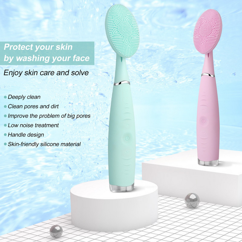 Ηλεκτρική βούρτσα καθαρισμού προσώπου Βούρτσα προσώπου σιλικόνης IPX6 Αδιάβροχο μηχάνημα καθαρισμού Μασάζ απολέπισης Εργαλεία περιποίησης δέρματος