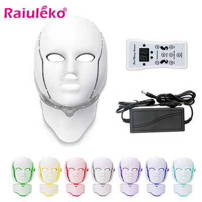 Beauty Photon LED veido kaukių terapija 7 spalvų LED odos atjauninimo nuo raukšlių spuogų kaukė Veido kaklo grožio SPA