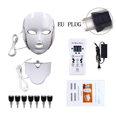 Beauty Photon LED Facial Mask Therapy 7 Colors led Bőrfiatalító Ránctalanító Akne Maszk Arc Nyak Beauty Spa