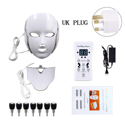 Beauty Photon LED Facial Mask Therapy 7 Colors led Bőrfiatalító Ránctalanító Akne Maszk Arc Nyak Beauty Spa