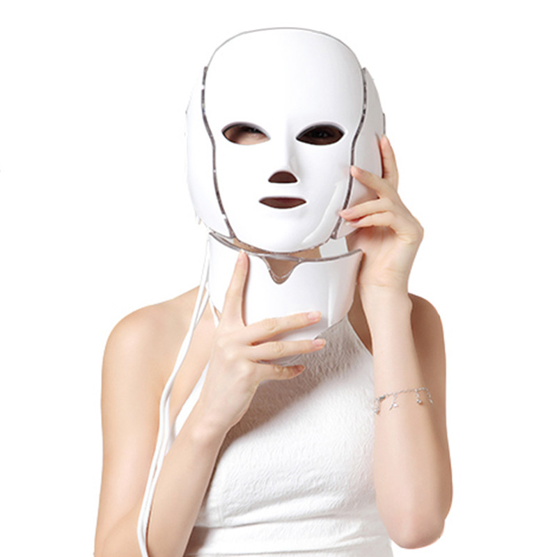 Beauty Photon LED Facial Mask Therapy 7 Colors led Bőrfiatalító Ránctalanító Akne Maszk Arc Nyak Beauty Spa