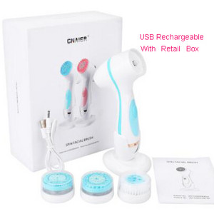 Električna četka za čišćenje lica Sonic silikonski čistač lica Čistač pora Čistač pora Skin Deep Cleaning Spin Glave četkice Spa Beauty Massage