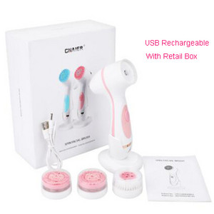 Električna četka za čišćenje lica Sonic silikonski čistač lica Čistač pora Čistač pora Skin Deep Cleaning Spin Glave četkice Spa Beauty Massage