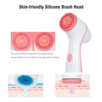 Електрическа четка за почистване на лице Sonic Silicone Face Cleanser Pore Cleaner Skin Deep Cleaning Spin Brush Heads Spa Beauty Massage