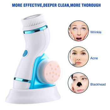 4in1 Spin Face Brush Електрически почистващ препарат Четка за почистване на лице Почистващ препарат за почистване на кожата Дълбоко почистване на кожата Четка за измиване Масажно устройство за красота