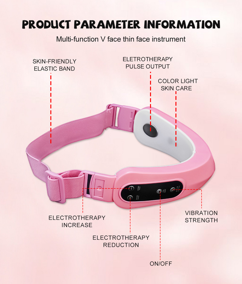 Uređaj za podizanje lica Mikrostrujni vibracijski masažer Lifting u obliku slova V LED fotonska terapija Uklanjanje dvostruke brade Mršavljenje lica