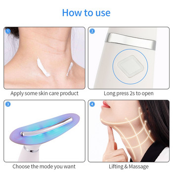 Remove Double Chin Neck Συσκευή Θεραπείας LED φωτονίων Θεραπεία κατά των ρυτίδων Εργαλείο περιποίησης λαιμού Δόνηση Ανύψωση δέρματος Σύσφιξη μασάζ