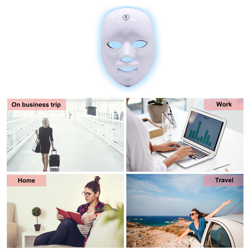 7 színű fénymaszk műszer Foton bőrfiatalító műszer Érintőképernyős Led Spectrum Beauty Instrument Mask Újratölthető
