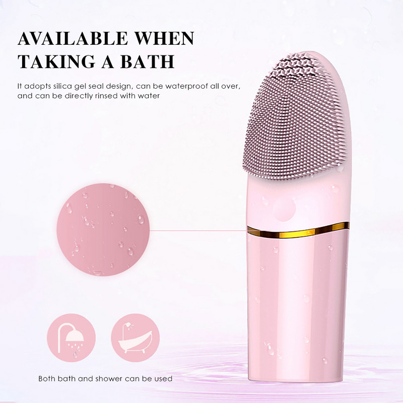 Perie electrică de curățare a feței Curățare profundă a porilor Masaj de relaxare Dispozitiv de curățare facială cu ultrasunete din silicon Masaj pentru piele