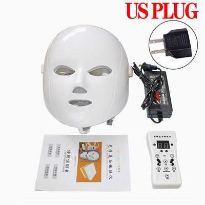 7 цветна LED маска за лице, шия EMS Микроток против бръчки, премахване на акне, подмладяване на кожата на врата, корейска машина за фотонна терапия