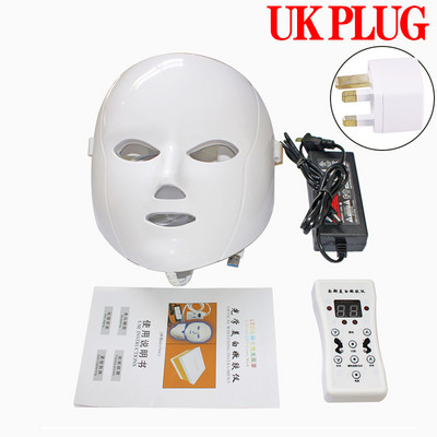 7 цветна LED маска за лице, шия EMS Микроток против бръчки, премахване на акне, подмладяване на кожата на врата, корейска машина за фотонна терапия