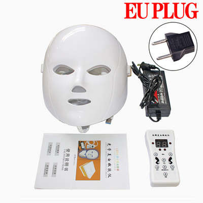 7 цветна LED маска за лице, шия EMS Микроток против бръчки, премахване на акне, подмладяване на кожата на врата, корейска машина за фотонна терапия