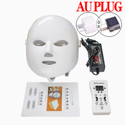 7 цветна LED маска за лице, шия EMS Микроток против бръчки, премахване на акне, подмладяване на кожата на врата, корейска машина за фотонна терапия