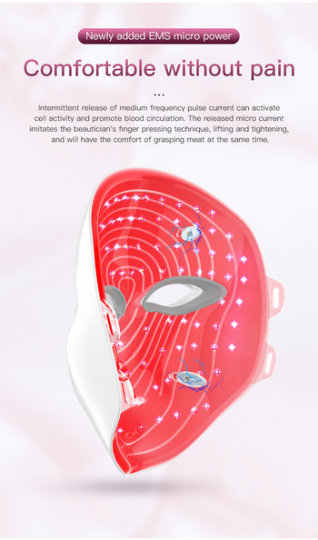 7 Χρώματα Facial Photon Red Light Photodynamic Μάσκα προσώπου Celluma Foldable LED ModuleTherapy Anti-aging Mask Machine