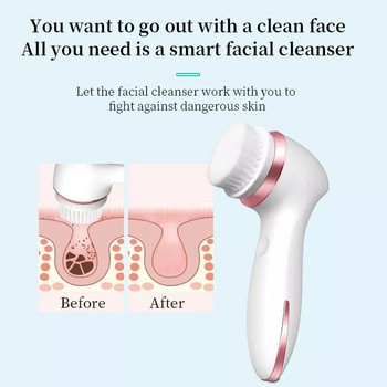 Αδιάβροχο Silico Face Eye Massager Facial Deep Cleansing Brush Electric Mini Silicone Face Cleaning Brush Beauty Tools