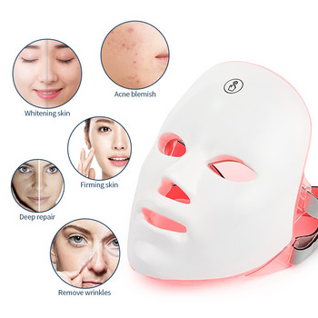 Wireless Usb Charge 7 Colors Led Facial Mask Αναζωογόνηση επιδερμίδας Led Light Θεραπεία φωτονίων Μάσκα αφαίρεσης ακμής κατά των ρυτίδων
