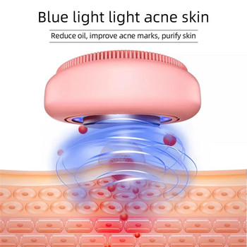IPX7 Ultrasonic Vicration Facial Cleansing Silicone Brush Electric Led Red Light Face Beauty Massager Устройство за подмладяване на кожата