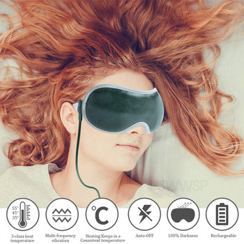 Електрически вибрационен масажор за очи Нагрята маска за очи Безжична маска за облекчаване на напрежението в очите Тъмни кръгове Облекчаване на умората в сухите очи Маска за сън