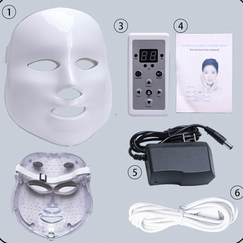 Led Facial Mask Photon Light Therapy 7 Colors Led Mask Teljes arckezelés Bőrápoló Fiatalító Gold Photo Machine