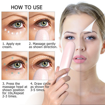 EMS Microcurrent Eye Massager Червена светлина Грижа за очите против бръчки Облекчаване на умората на очите 45 ℃ Горещ компрес Вибрационен уред за масаж на очите