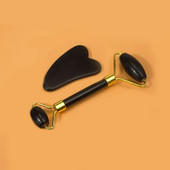 Masažeri od žada za lice Ljepota Zdravlje Gua Sha Set strugalica Njega kože Prirodni kamen Crni gvaš Masaža Mršavljenje lica