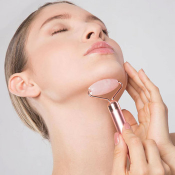 Μπάρα ομορφιάς Face Lift Face 24K Ρολό ηλεκτρικό δονούμενο ροζ χαλαζία Συσκευές περιποίησης δέρματος Λεπτό εργαλείο μασάζ πιγουνιού