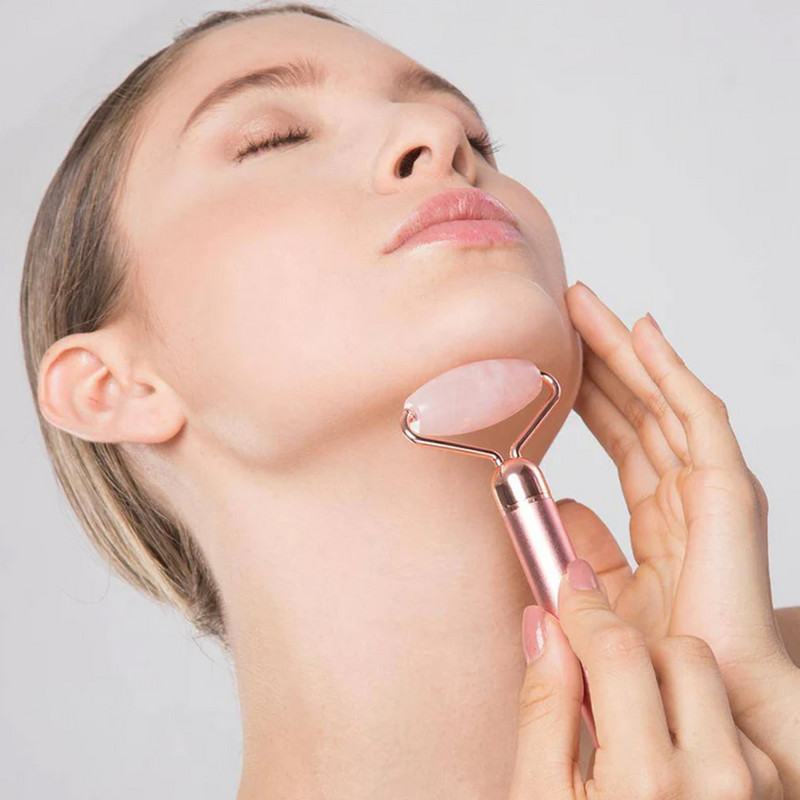 24K Gold Face Lift Beauty Bar Arcmasszírozó Görgő Elektromos Vibráló Rózsakvarc Bőrápoló Masszázs Készülékek Chin Slim Tool